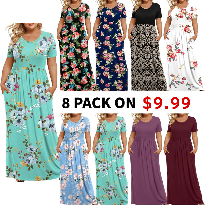 🔥Summer Best Seller🔥Women's Plus Size Maxi Dresses for Curvy