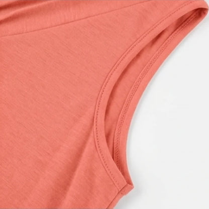 Women Summer Button Down V Neck T Shirts Sleeveless Loose Fit Fashion Tops