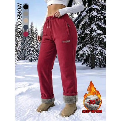 Damen-Thermohose aus 100 % Baumwolle mit warmem Fleecefutter