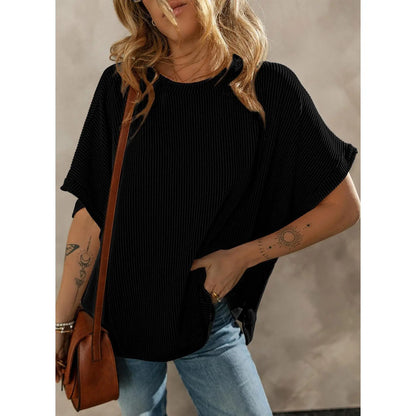 Women's Loose Knit Crew Neck Tunic Top