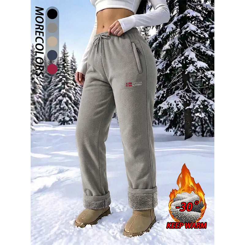 Damen-Thermohose aus 100 % Baumwolle mit warmem Fleecefutter