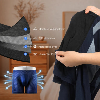🔥 BEST DEAL 80% OFF TODAY🔥 2026 HOT SALE  AirFlexTM Premium Leakproof IceSilk Mesh Men's Boxer
