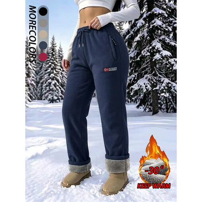 Damen-Thermohose aus 100 % Baumwolle mit warmem Fleecefutter
