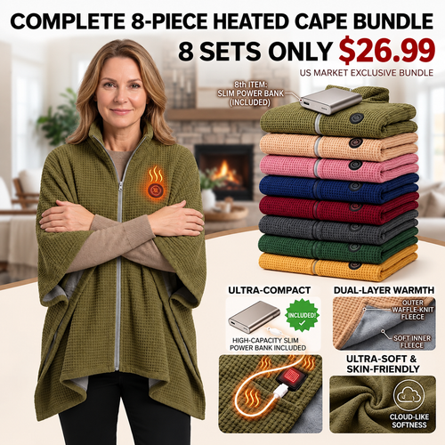 Black Friday Sale | Washable Fleece USB Heated Wrap Poncho