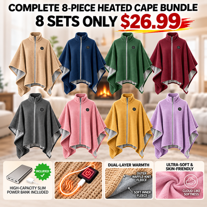 Black Friday Sale | Washable Fleece USB Heated Wrap Poncho