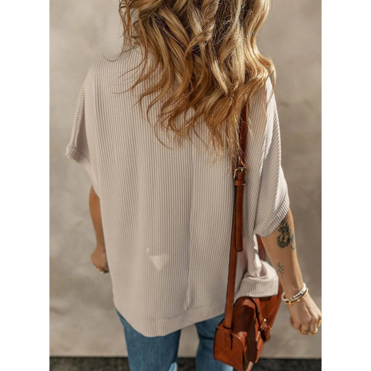 Women's Loose Knit Crew Neck Tunic Top
