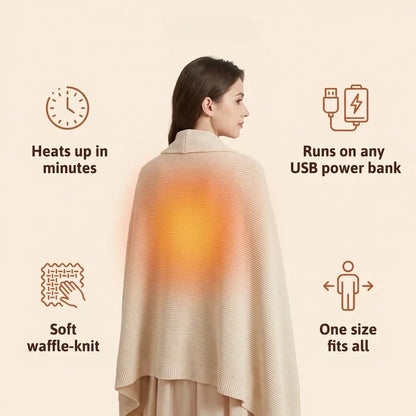 Black Friday Sale | Washable Fleece USB Heated Wrap Poncho